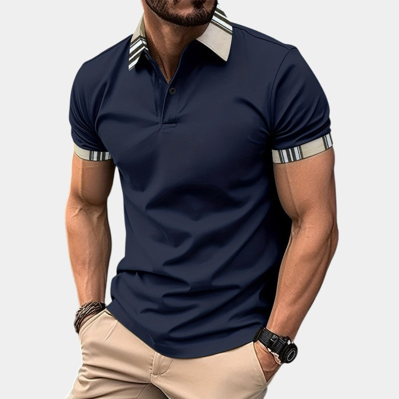 T Skjorte Herre Krage Stripemønster Polyester Uformell 6