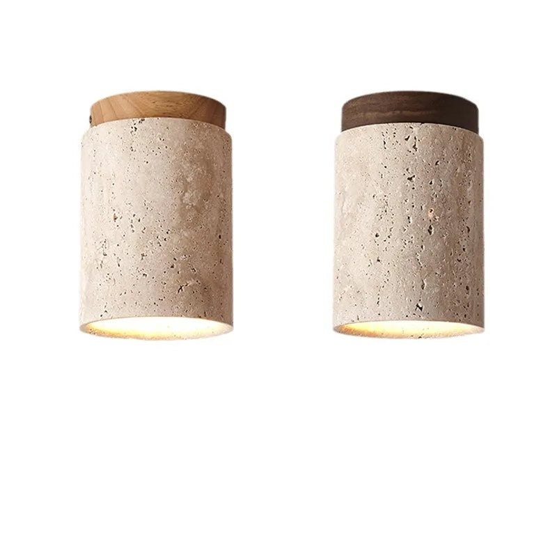Taklampe i moderne design med travertin 2