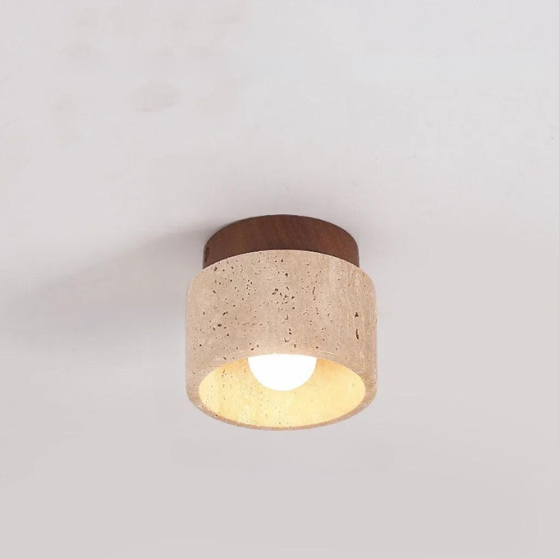 Taklampe i moderne design med travertin 6