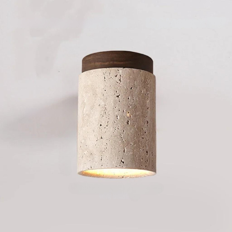 Taklampe i moderne design med travertin 7