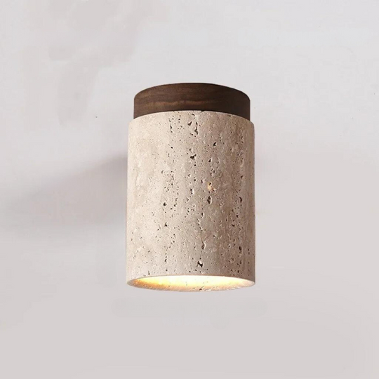 Taklampe i moderne design med travertin 7