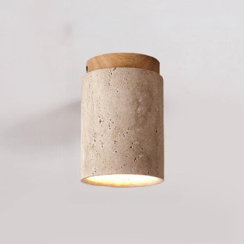 Taklampe i moderne design med travertin 8