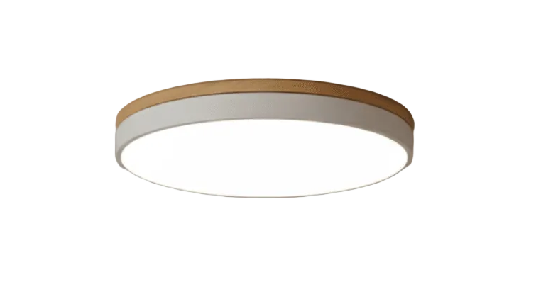 Taklampe med Naturlig Tre og Grønn Detalj 0