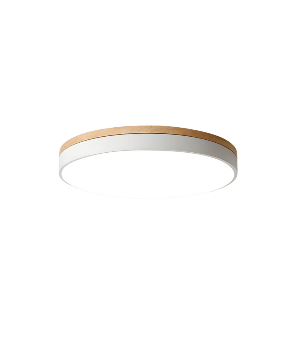 Taklampe med Naturlig Tre og Grønn Detalj 10