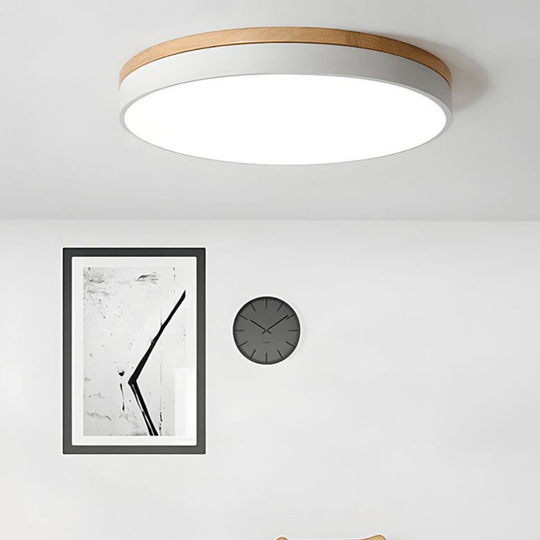 Taklampe med Naturlig Tre og Grønn Detalj 6