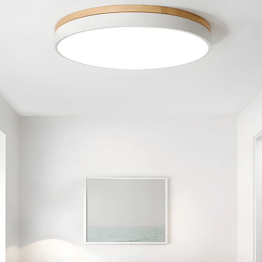 Taklampe med Naturlig Tre og Grønn Detalj 7