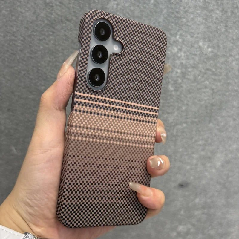 Telefondeksel for Samsung Galaxy S25 S24 Plus Ultra med karbonfibermønster 0