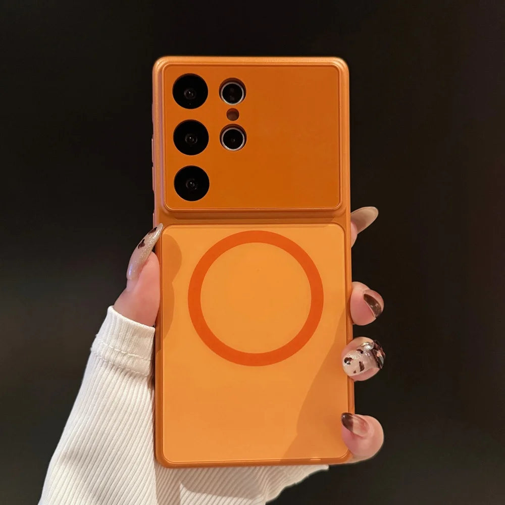 Telefonveske for Samsung Galaxy S23 S24 S25 S26 Ultra med Magnetisk Lader 7