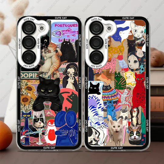 Telefonveske for Samsung Galaxy med kattemotiv 0