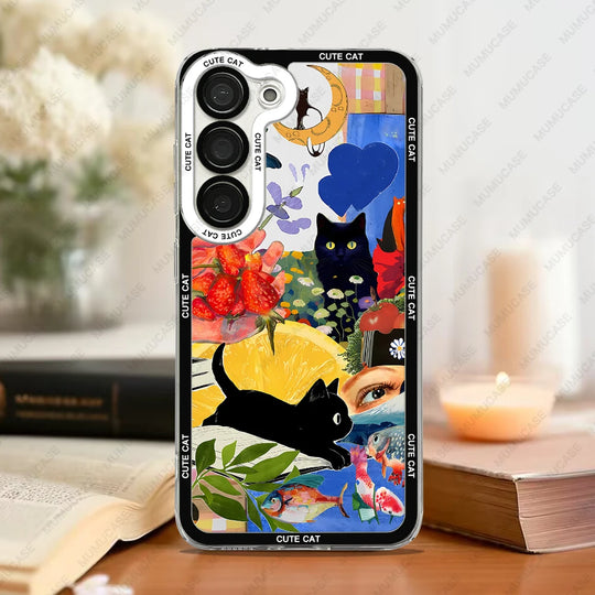 Telefonveske for Samsung Galaxy med kattemotiv 2