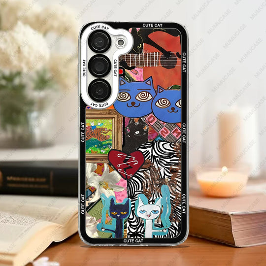 Telefonveske for Samsung Galaxy med kattemotiv 5