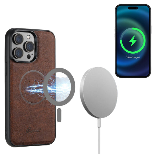 Telefonveske med Kaartholder Magnetisk Støtte Slitesterkt Lær 5