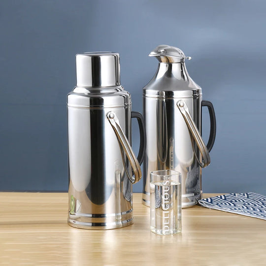 Termos for kvinner og menn med rustfritt stål og glassinnsats, 2,0–3,2 liter 0