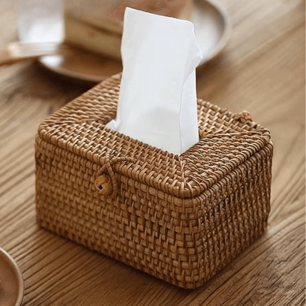 Tissue Box Holder i Rattan-stil 1