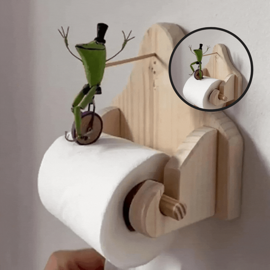 Toalettpapirholder Frosk med Sykkel til Badet 0
