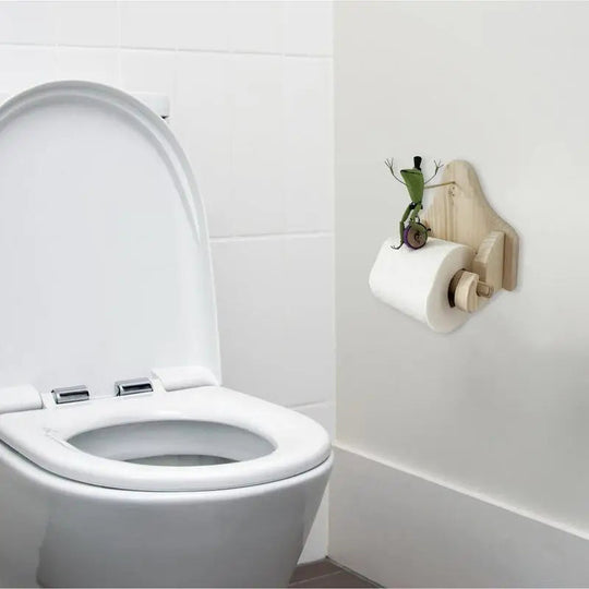 Toalettpapirholder Frosk med Sykkel til Badet 4