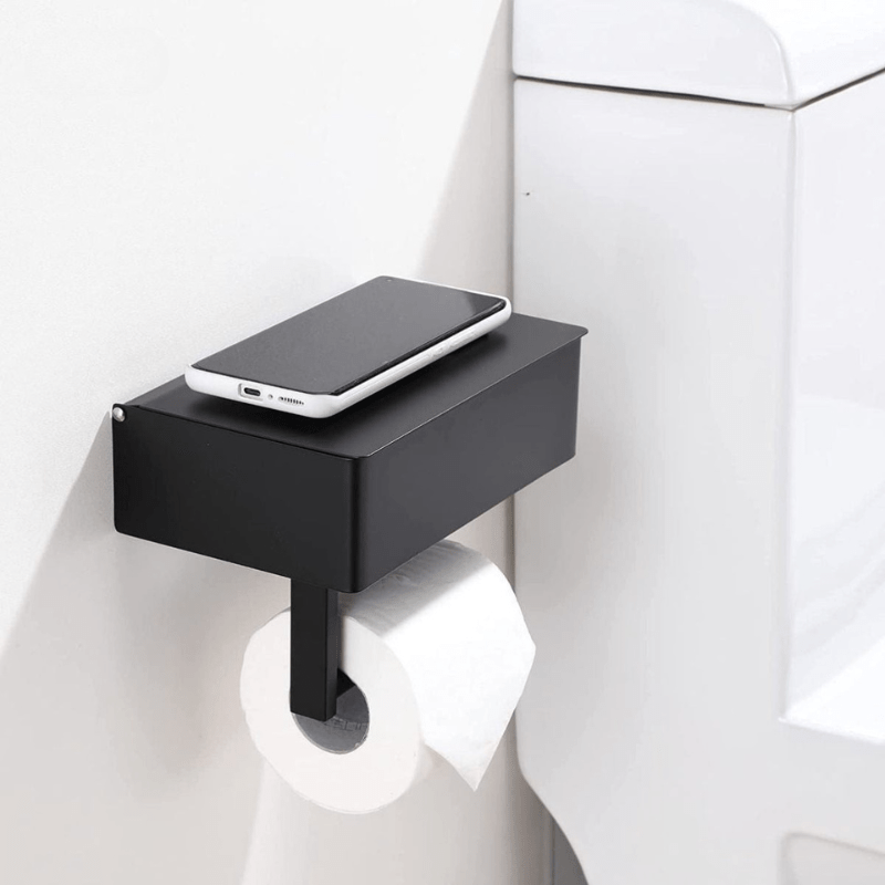 Toalettpapirholder med Oppbevaringsrom for Badet - Moderne Design og Multifunksjonell Funksjonalitet 1