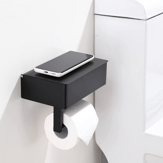 Toalettpapirholder med Oppbevaringsrom for Badet - Moderne Design og Multifunksjonell Funksjonalitet 1