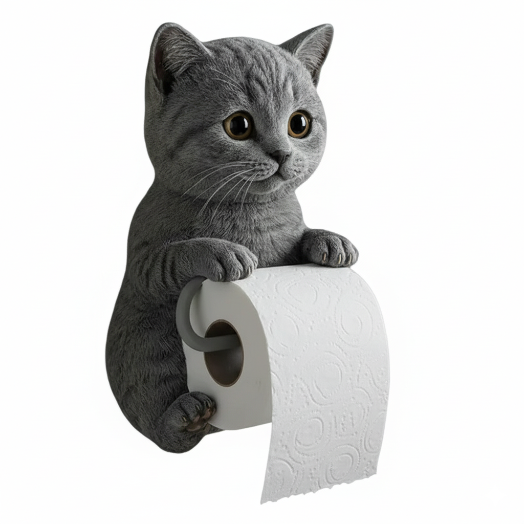 Toalettrullholder Kattedesign Veggmontert for Badet 0