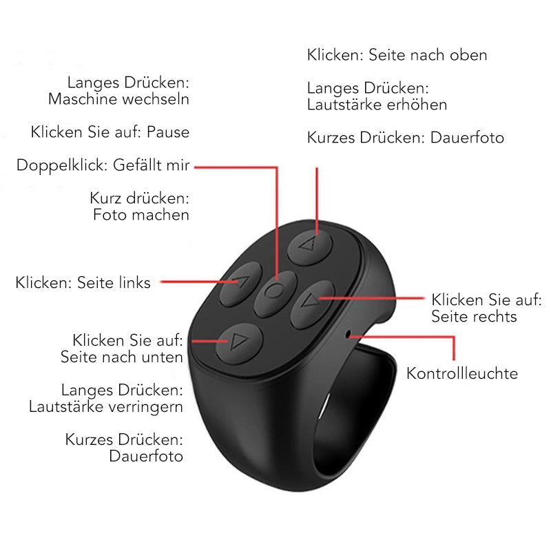 Trådløs Bluetooth Fjernkontroll Ring 7