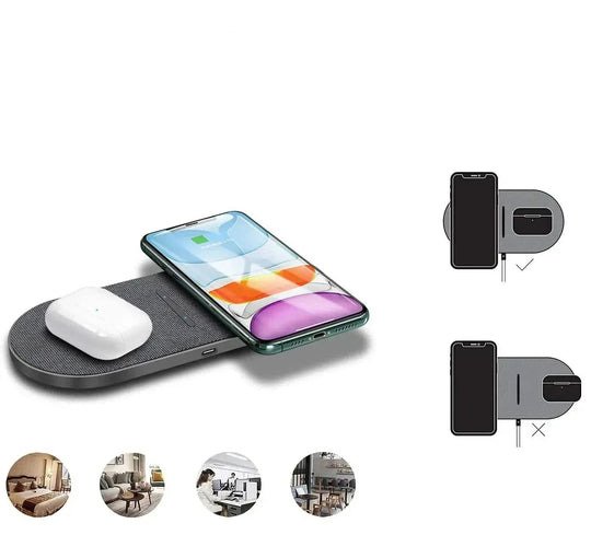 Trådløs Ladestasjon for iPhone og Samsung - 40W Hurtiglading Kompakt Design 5