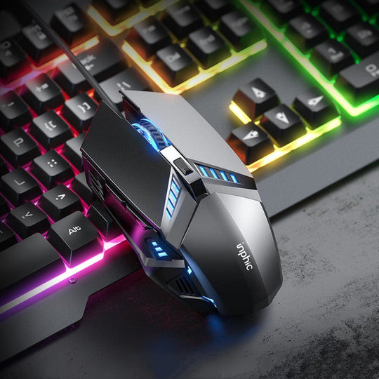 Trådløs Mus og Tastatur Sett med Regnbuebelysning for Gaming 1