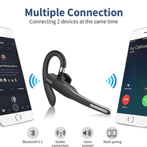 Trådløst Bluetooth 5.1 Headset med Dobbelt Mikrofon 5