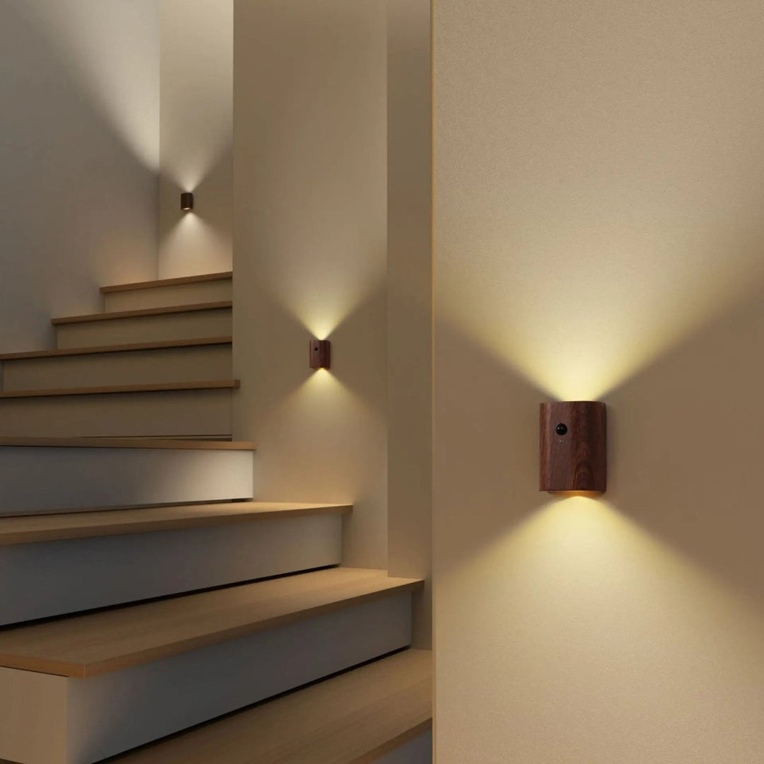 Trelampe med Bevegelsessensor og Oppladbart Batteri 0