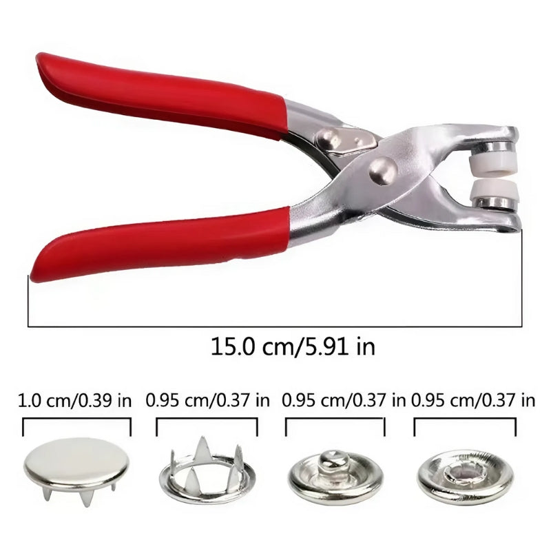 Trykkfestesett med Metallknapper og Tang 3