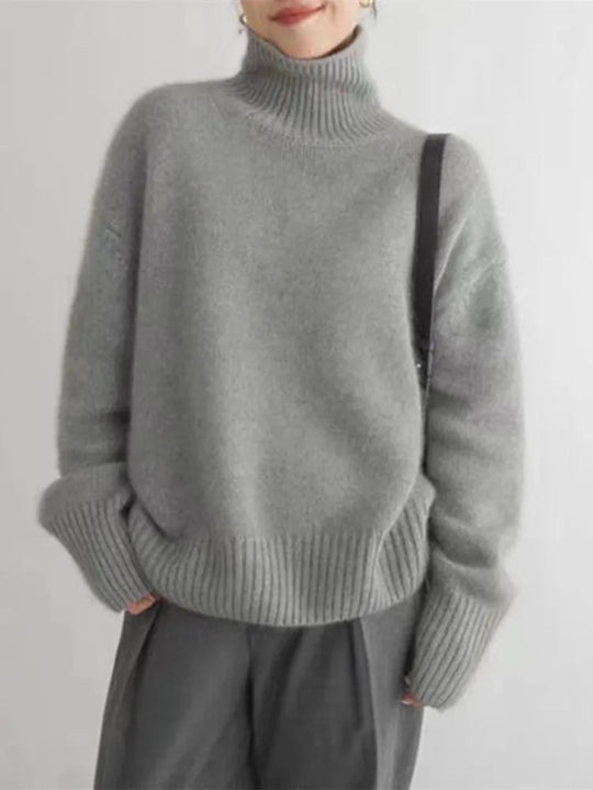 Ullgenser Dame Høy Krage Turtleneck Strikkegenser 3