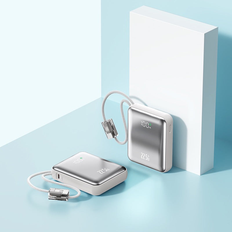 Ultratynn Powerbank med Digital Ladeindikator og Integrert Ladeport - Nødlader for Smarttelefoner og Nettbrett 0
