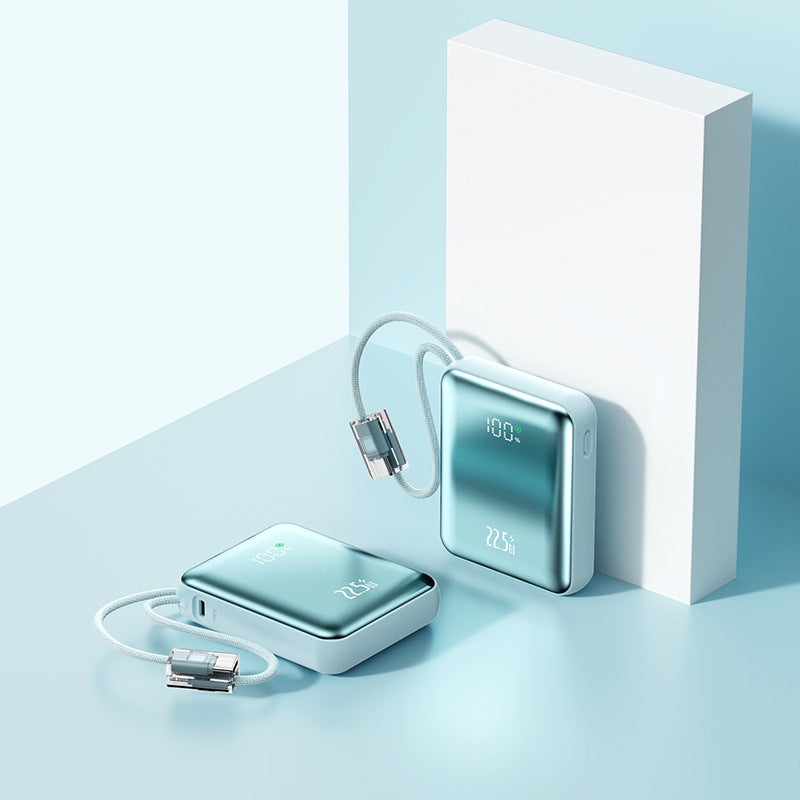 Ultratynn Powerbank med Digital Ladeindikator og Integrert Ladeport - Nødlader for Smarttelefoner og Nettbrett 3