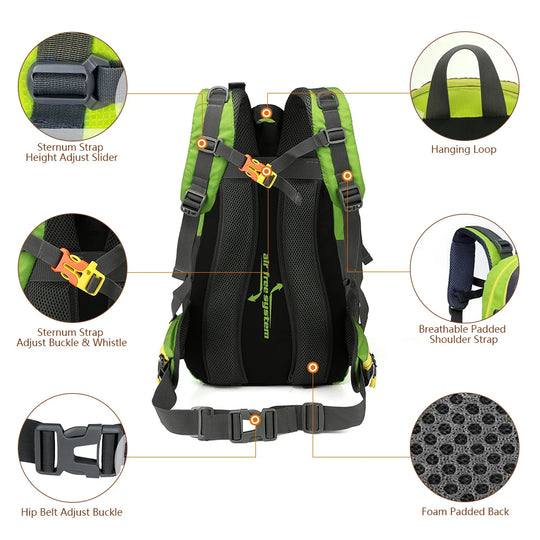 Unisex 40L Vanntett Reiseryggsekk for Camping og Vandring 4