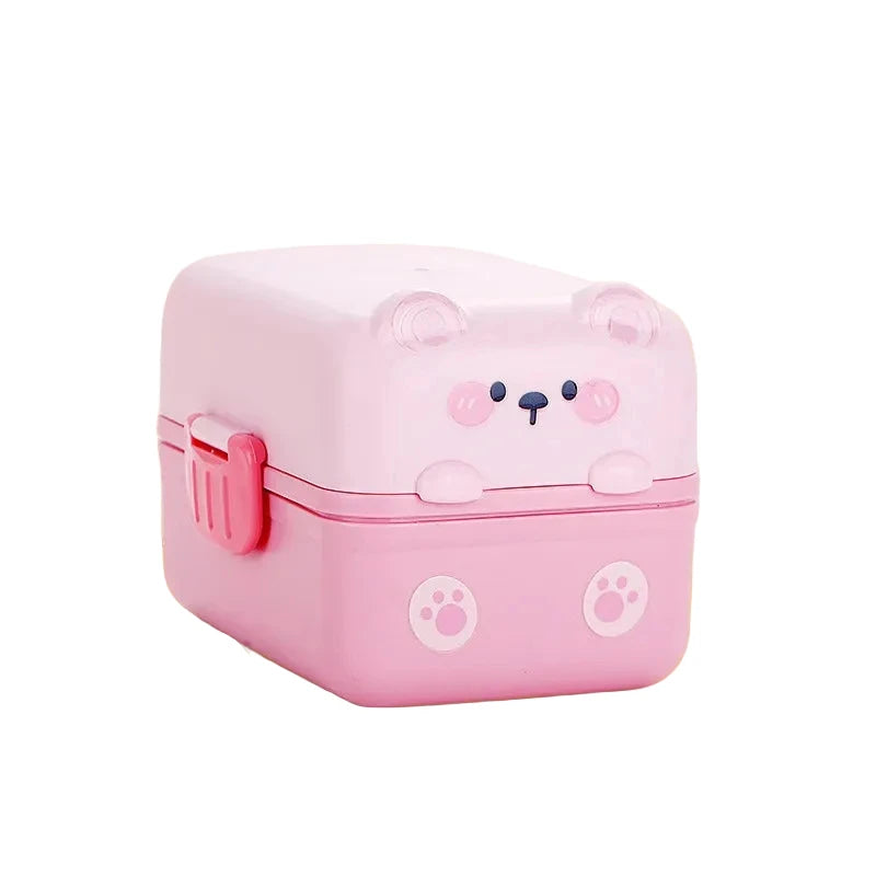 Unisex Bento-lunsjbeholder med dyremotiv og flere rom 0