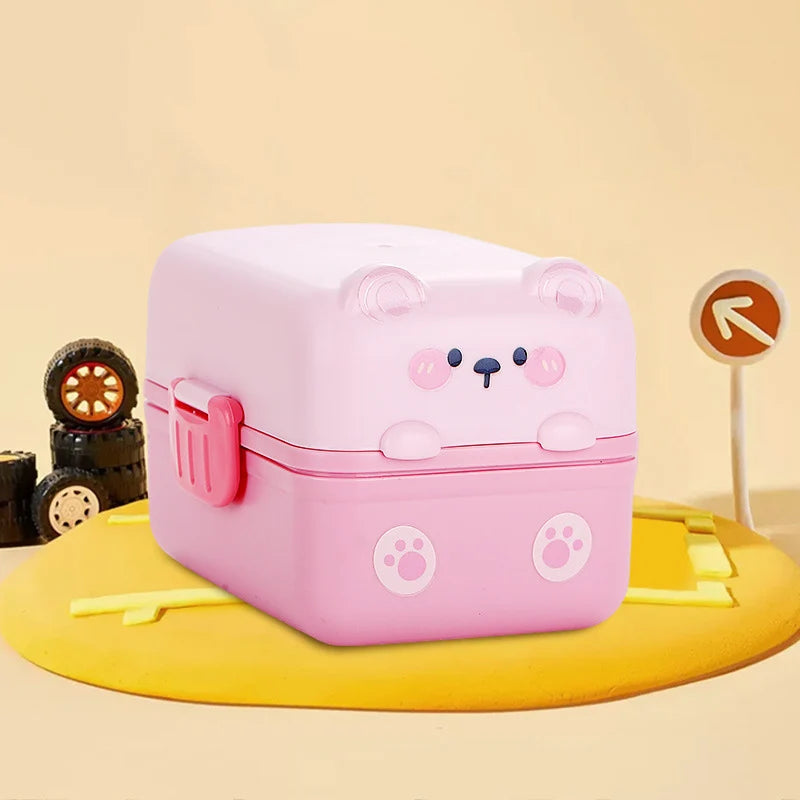 Unisex Bento-lunsjbeholder med dyremotiv og flere rom 2