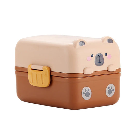 Unisex Bento-lunsjbeholder med dyremotiv og flere rom 3