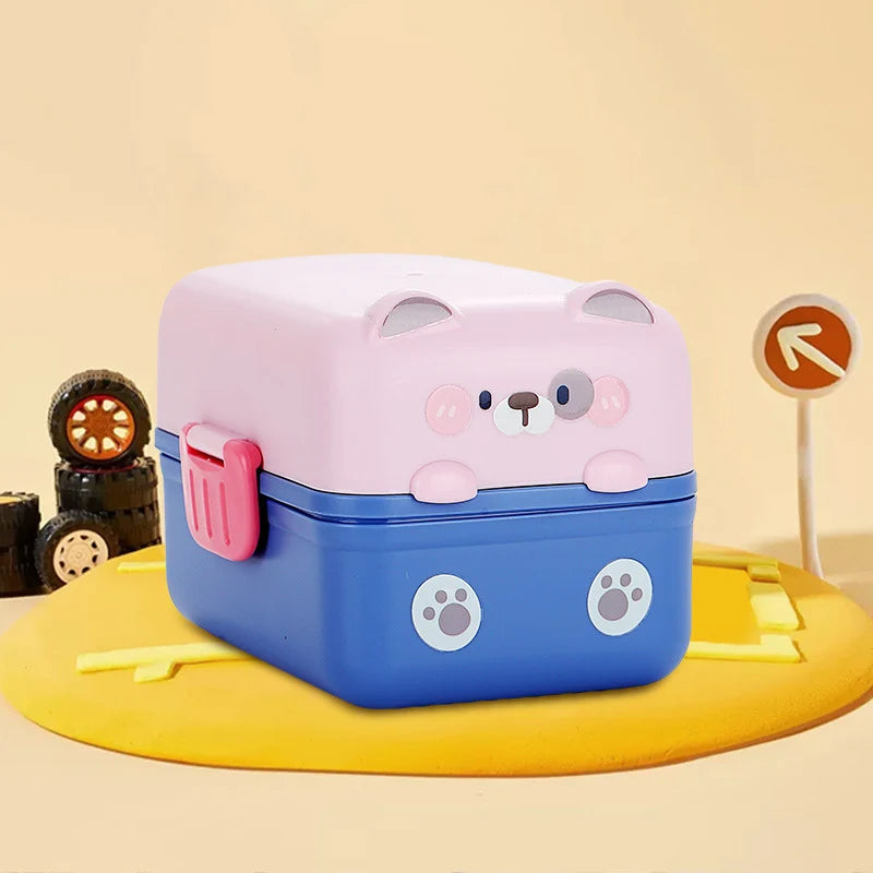 Unisex Bento-lunsjbeholder med dyremotiv og flere rom 5