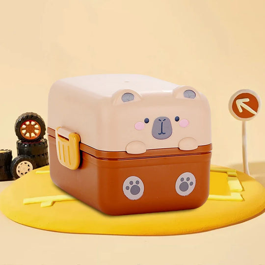Unisex Bento-lunsjbeholder med dyremotiv og flere rom 6