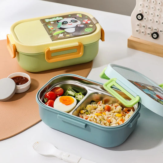 Unisex Bento-lunsjboks med dyremotiv og flerromsdesign 2
