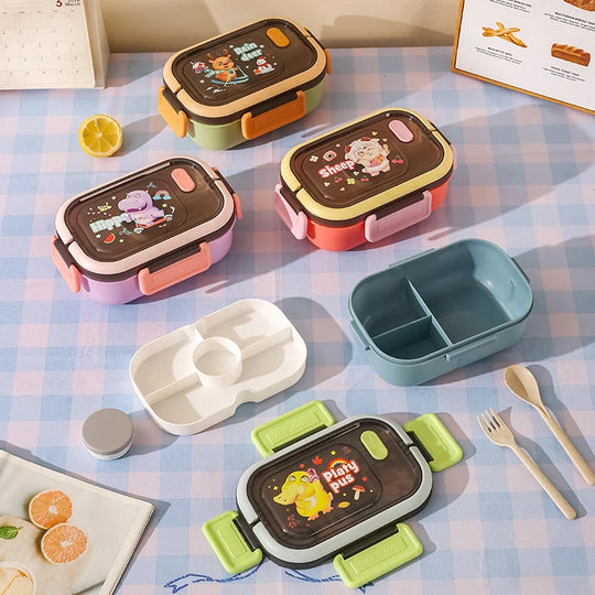 Unisex Bento-lunsjboks med dyremotiv og praktisk rominndeling 2