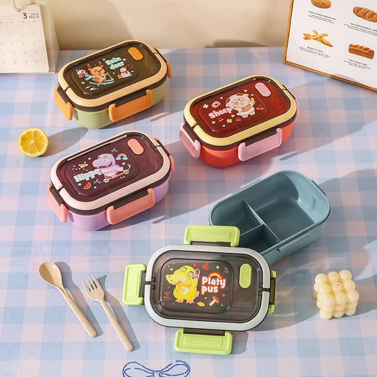 Unisex Bento-lunsjboks med dyremotiv og praktisk rominndeling 6