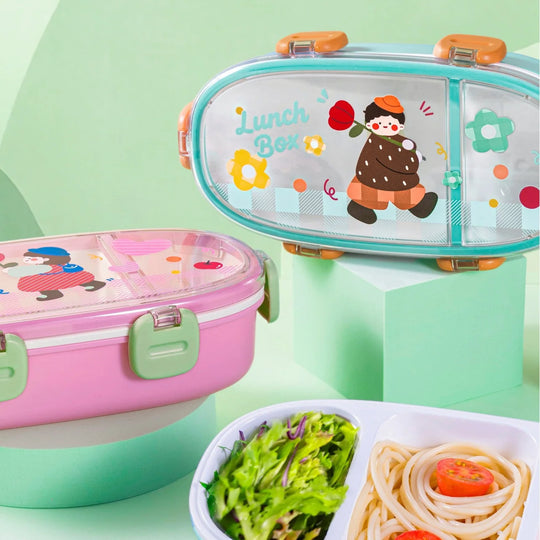 Unisex Bento-lunsjboks med flere rom og bærbart design 2
