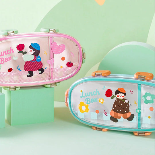 Unisex Bento-lunsjboks med flere rom og bærbart design 4