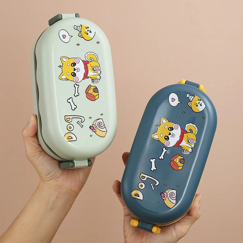 Unisex Bento-matboks med flere rom og leken design 3