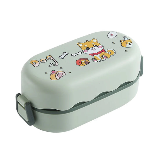 Unisex Bento-matboks med flere rom og leken design 4