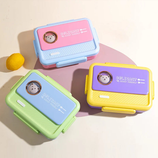 Unisex Bento-matboks med flere rom og lekent dyredesign 3