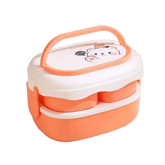 Unisex Bento Lunsjboks med Bjørne- og Beverdesign 0