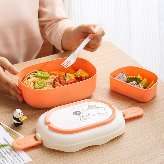 Unisex Bento Lunsjboks med Bjørne- og Beverdesign 3