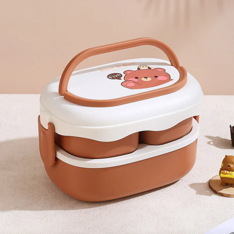 Unisex Bento Lunsjboks med Bjørne- og Beverdesign 6