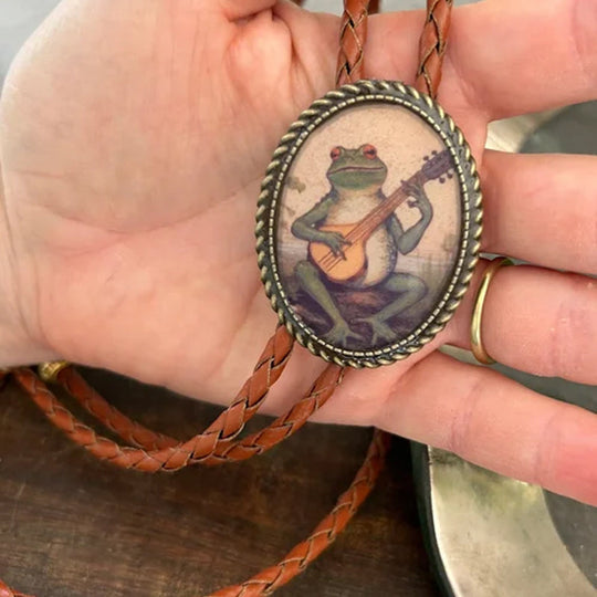 Unisex Bolo Tie med Frosk og Banjo Design 0